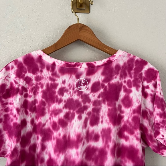 Life Is Good Crusher Tee Short Sleeve “Super Mom” Pink Tie Dye Size Large - Picture 5 of 10